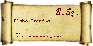 Blaha Szeréna névjegykártya